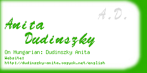 anita dudinszky business card
